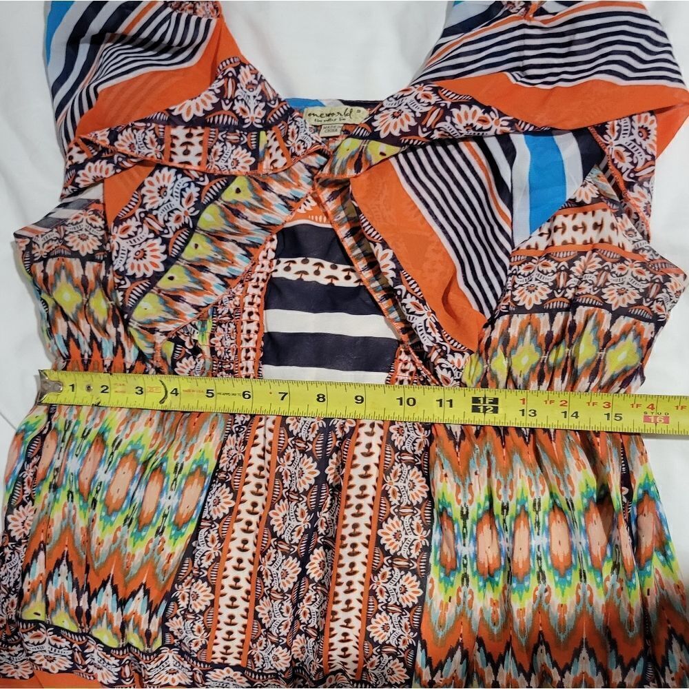 Vintage One World Women Size S Empire Waist Chiffon Summer dress - Picture 11 of 12